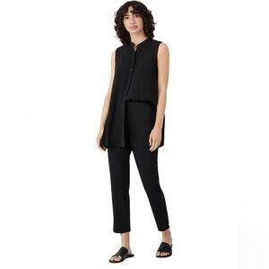 Eileen Fisher Cotton Blend Ponte Pants with Slits Large